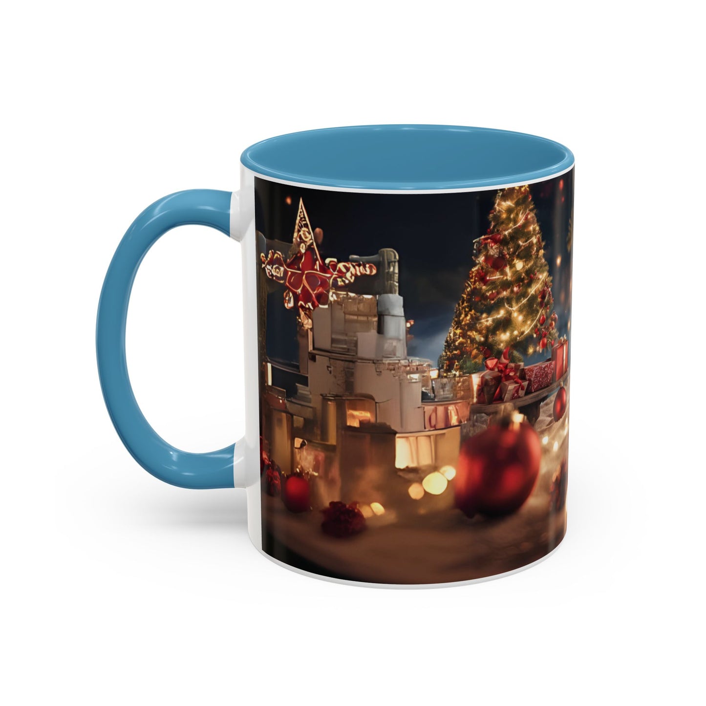 Festive Holiday Accent Coffee Mug - 11oz Christmas Design with Lights and Gifts