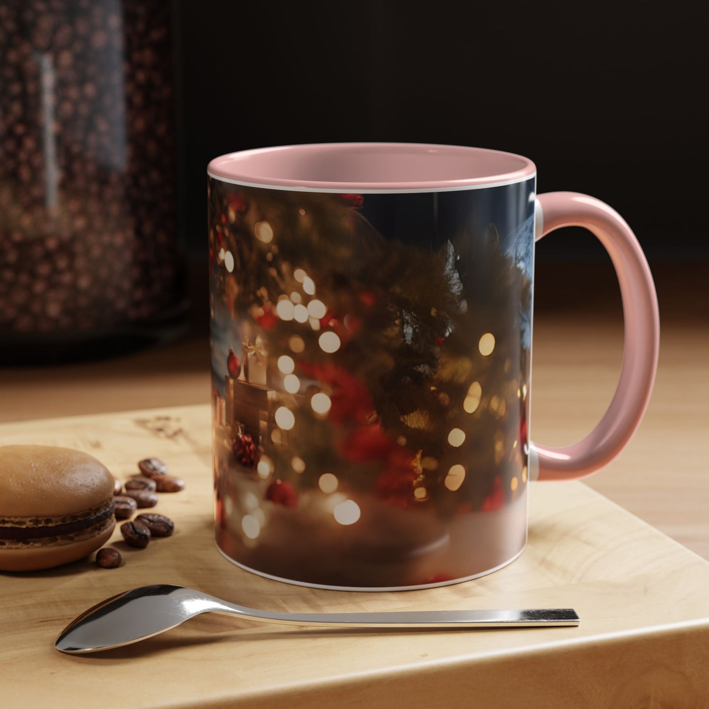 Festive Holiday Accent Coffee Mug - 11oz Christmas Design with Lights and Gifts