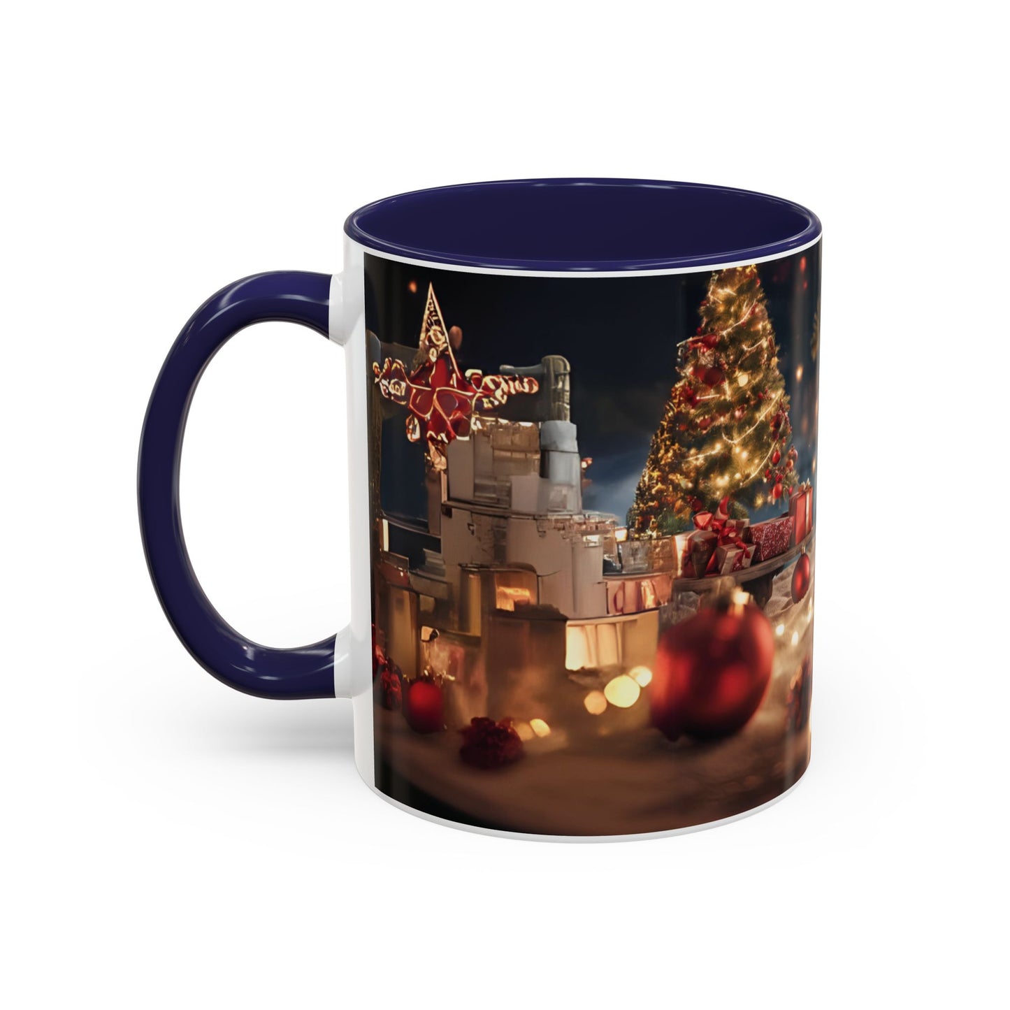 Festive Holiday Accent Coffee Mug - 11oz Christmas Design with Lights and Gifts