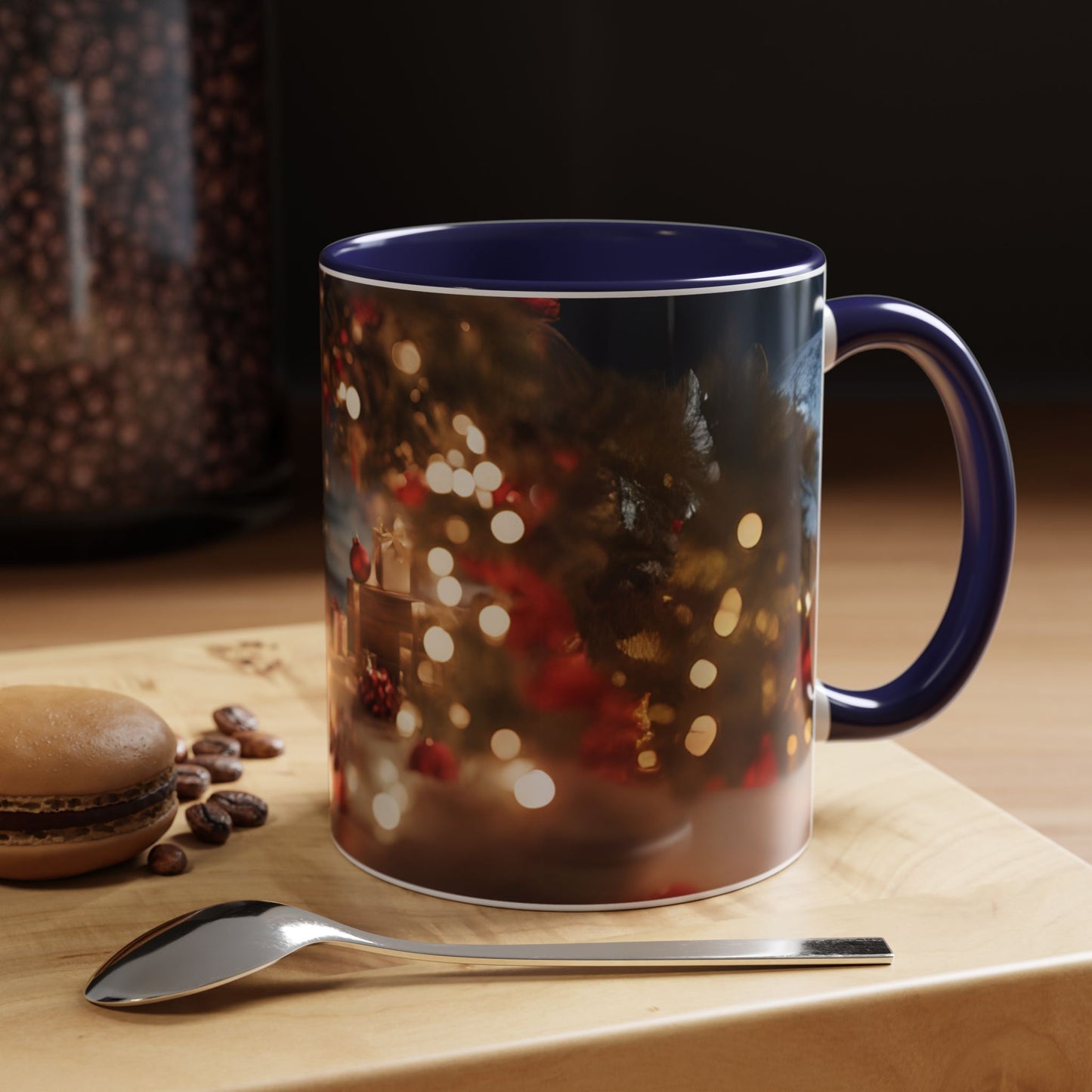 Festive Holiday Accent Coffee Mug - 11oz Christmas Design with Lights and Gifts