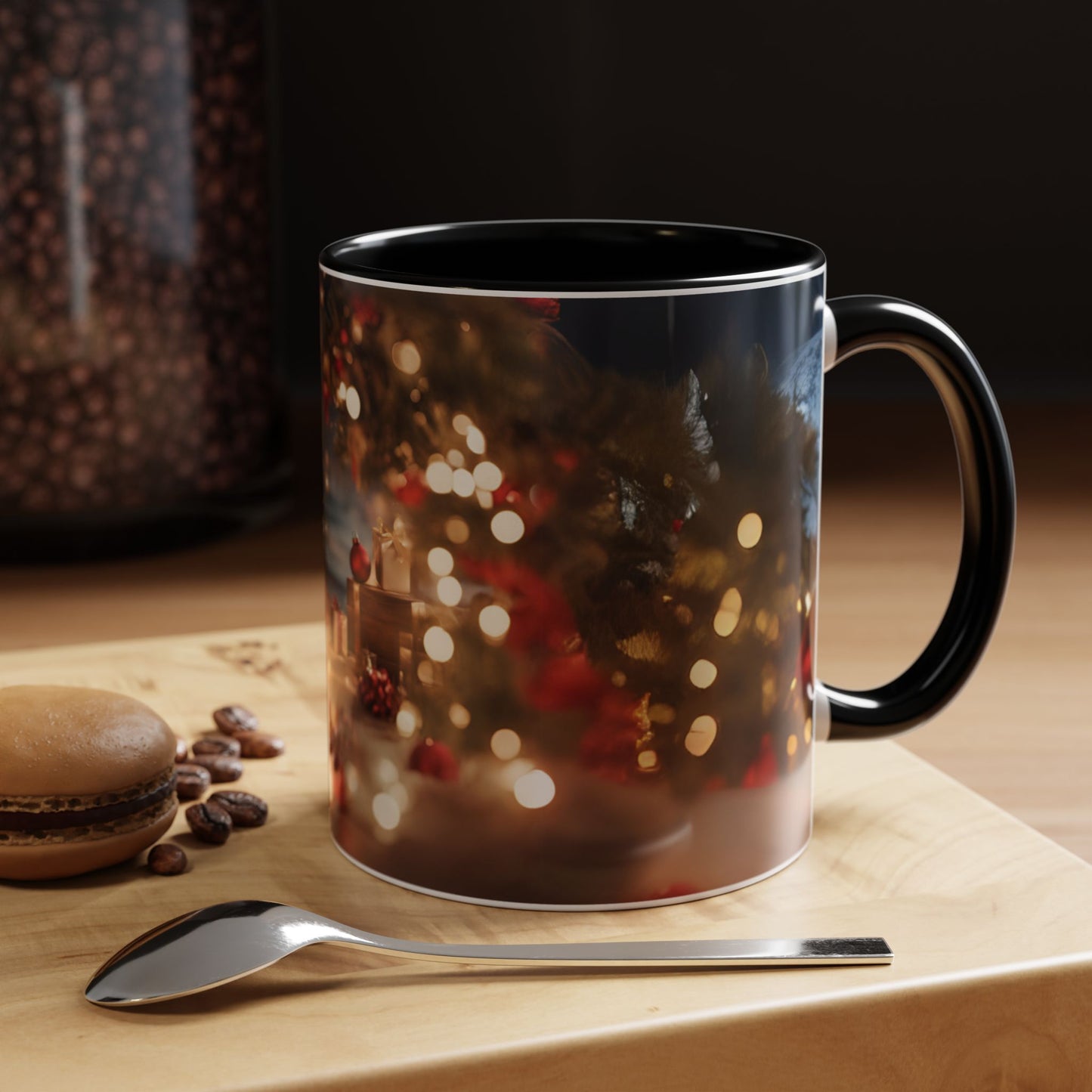 Festive Holiday Accent Coffee Mug - 11oz Christmas Design with Lights and Gifts