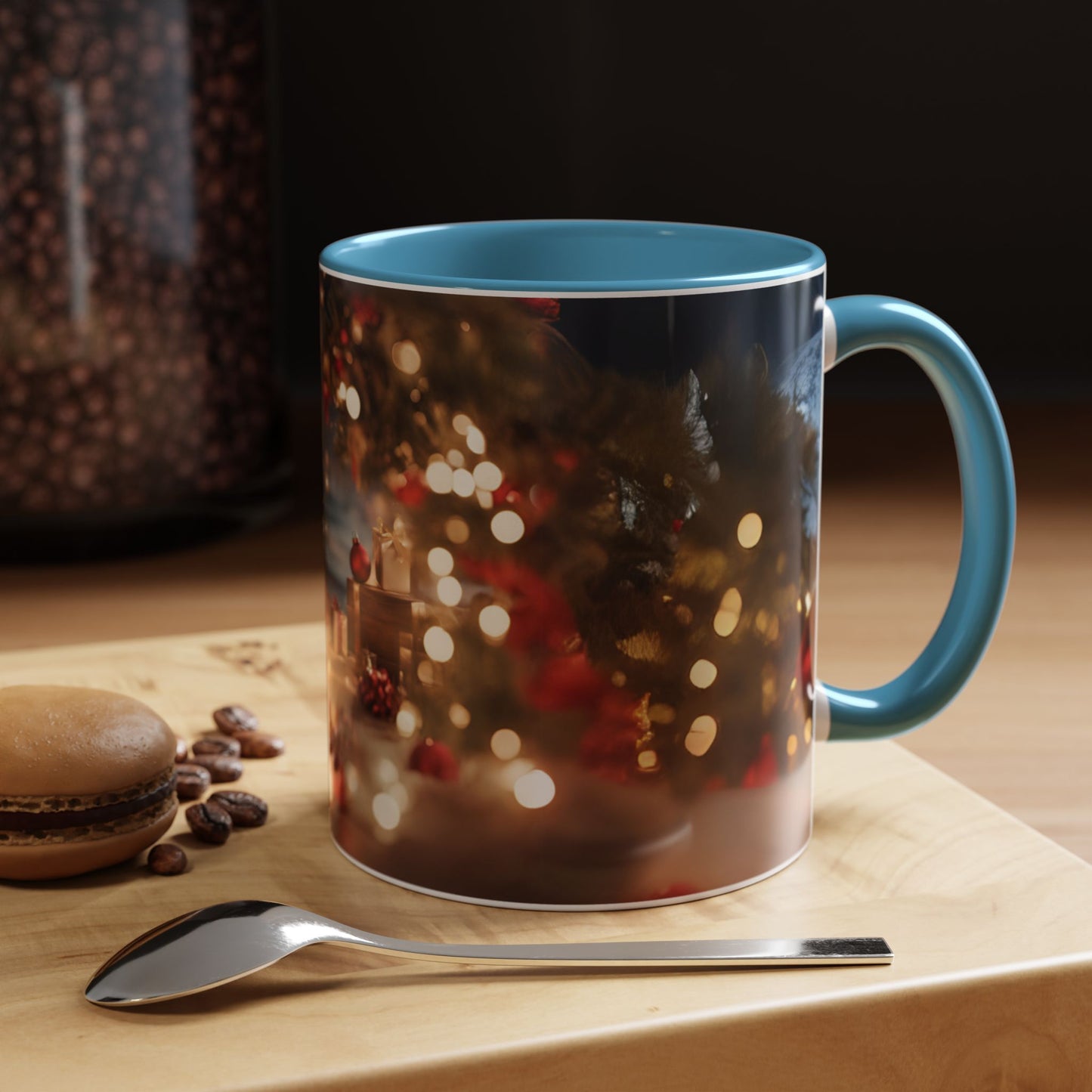 Festive Holiday Accent Coffee Mug - 11oz Christmas Design with Lights and Gifts