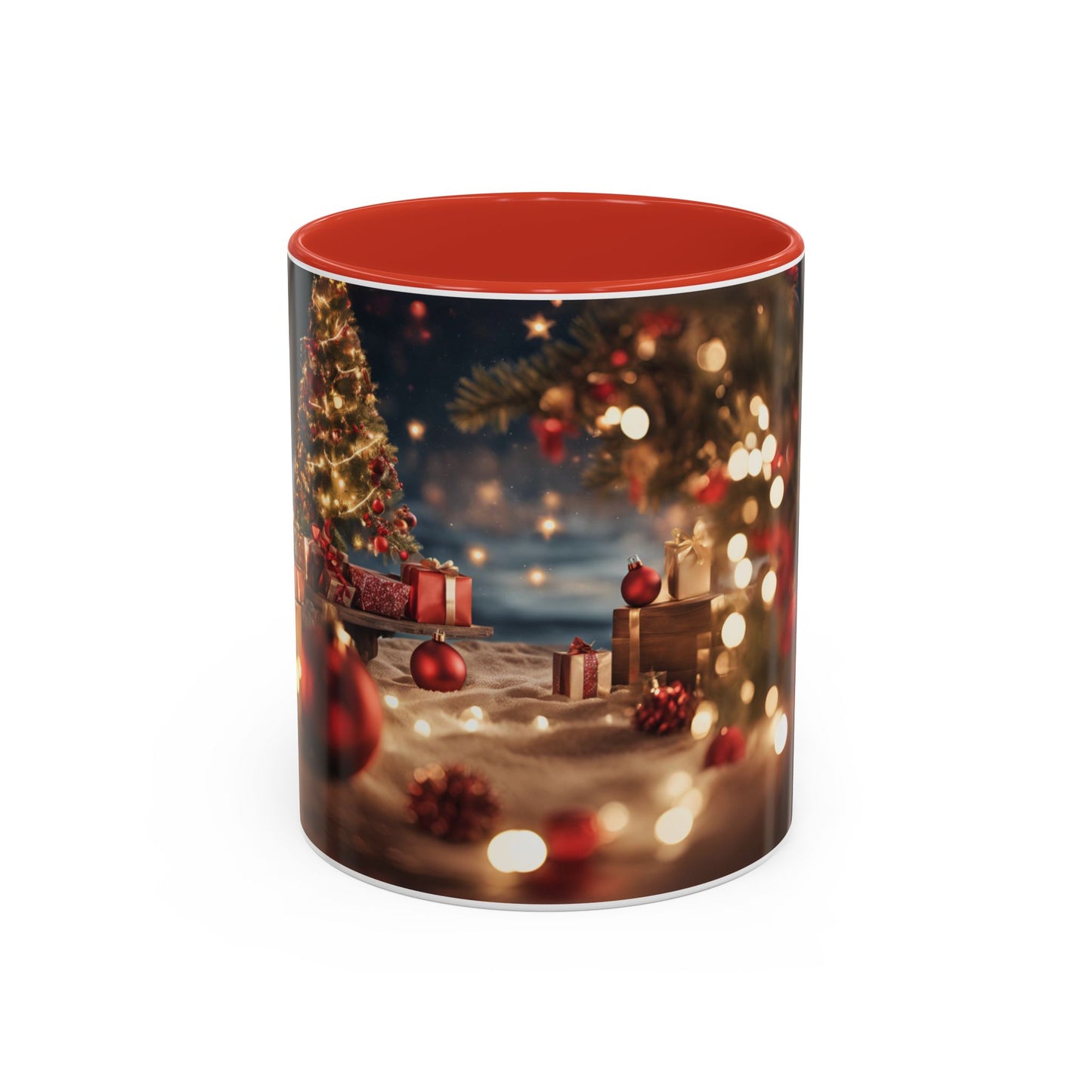 Festive Holiday Accent Coffee Mug - 11oz Christmas Design with Lights and Gifts