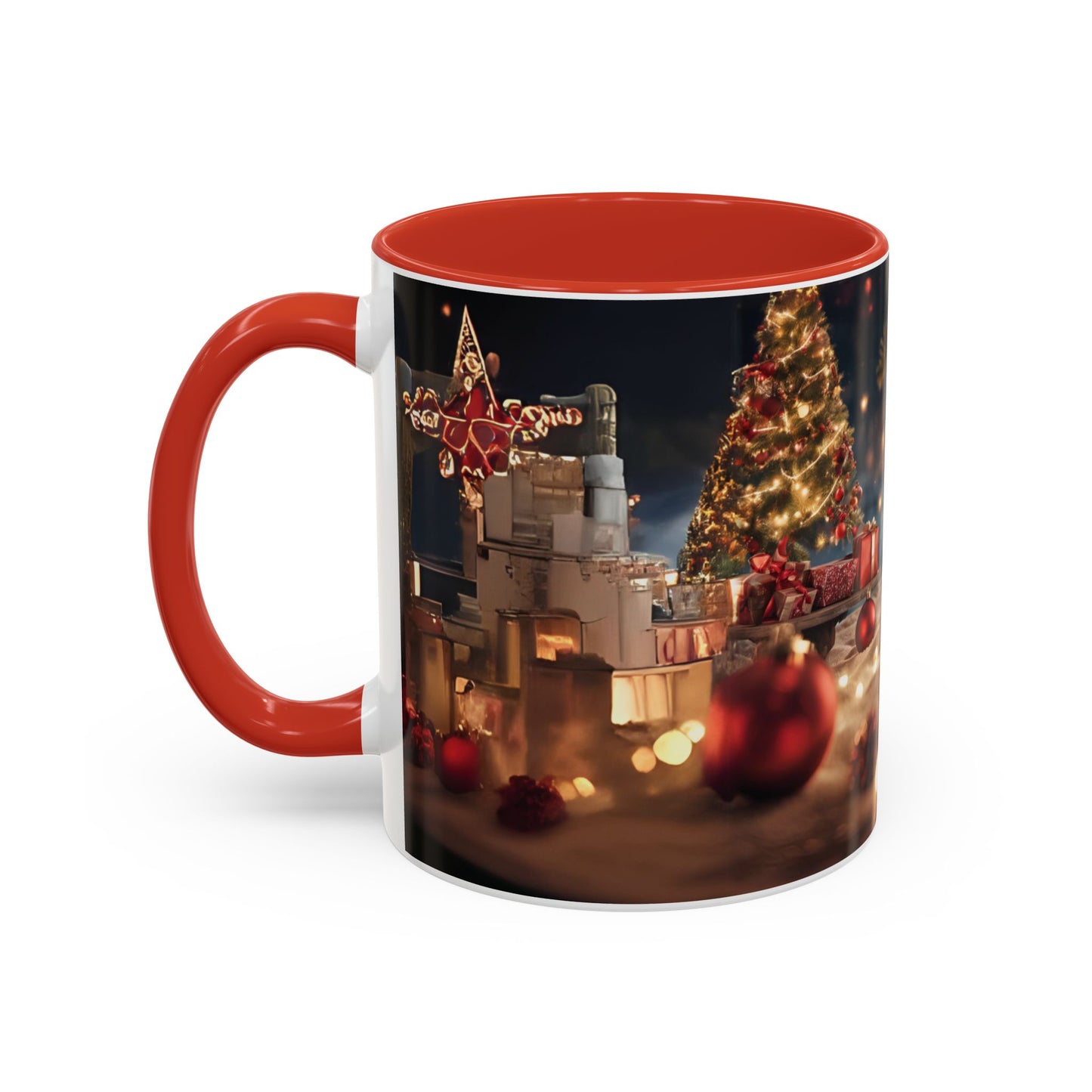 Festive Holiday Accent Coffee Mug - 11oz Christmas Design with Lights and Gifts