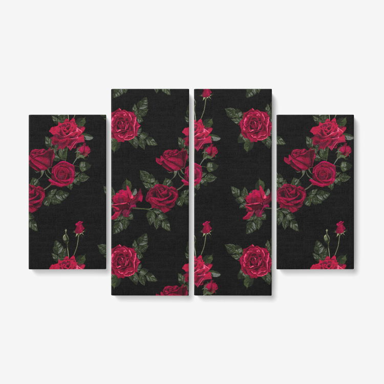 Rose Garden Wall Art for Living Room - Framed Ready to Hang 4x12"x32