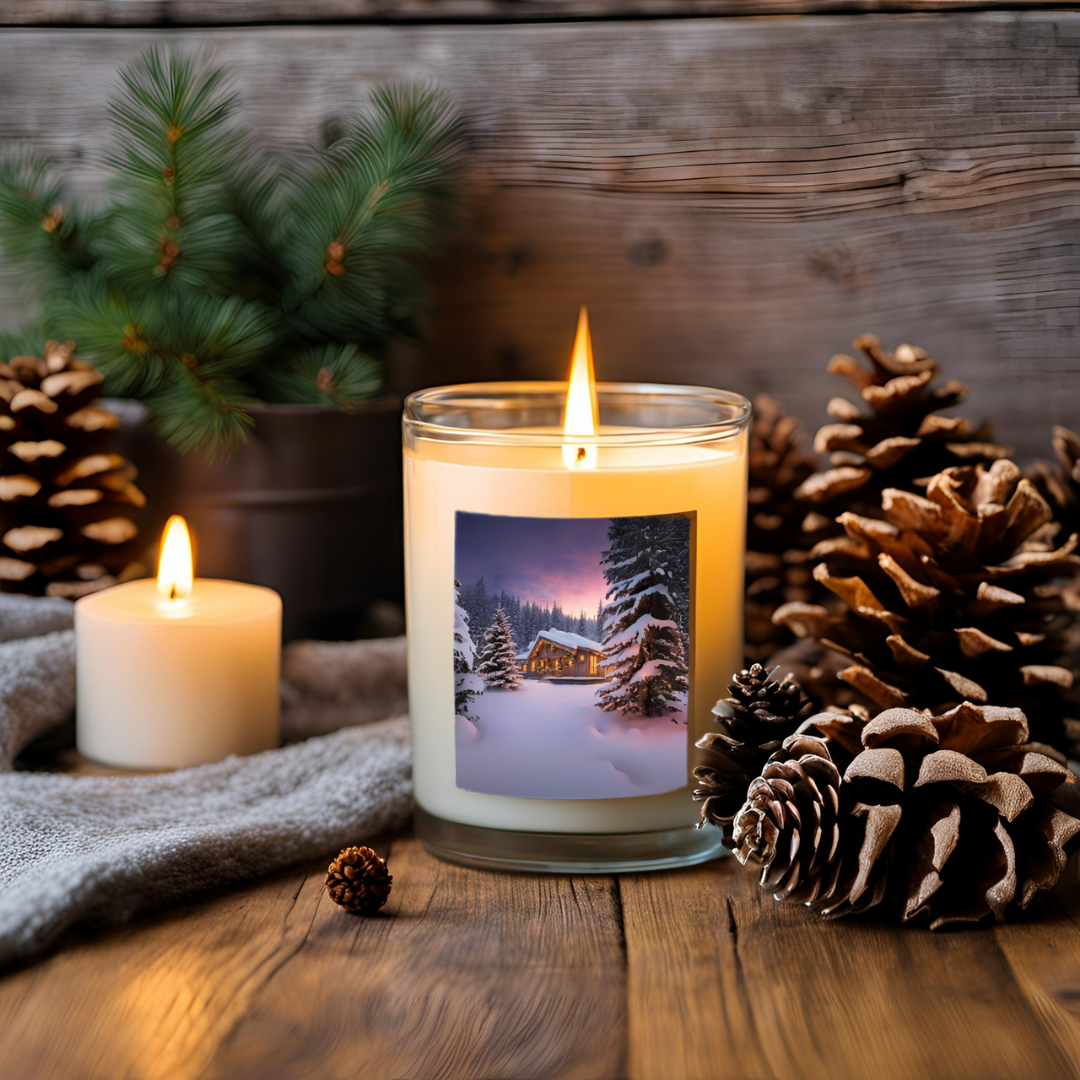 Cozy Holiday Vibes Frosted Glass Candle - 11oz