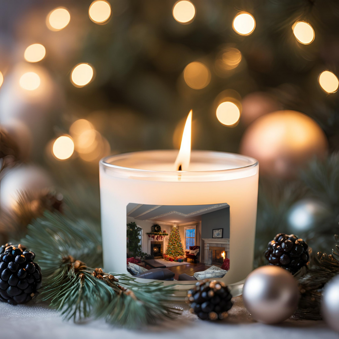 Cozy Holiday Vibes Frosted Glass Candle - 11oz