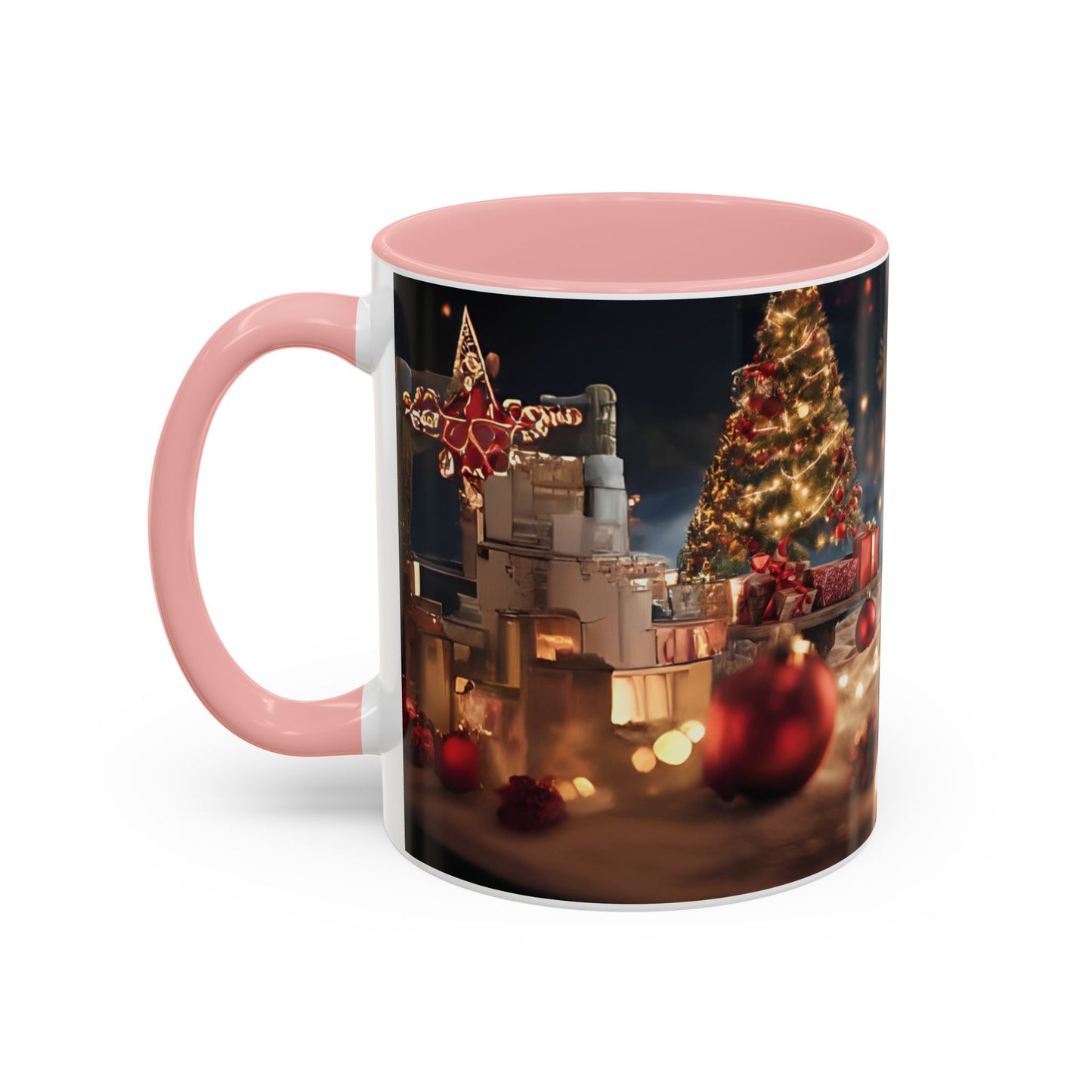 Festive Holiday Accent Coffee Mug - 11oz Christmas Design with Lights and Gifts