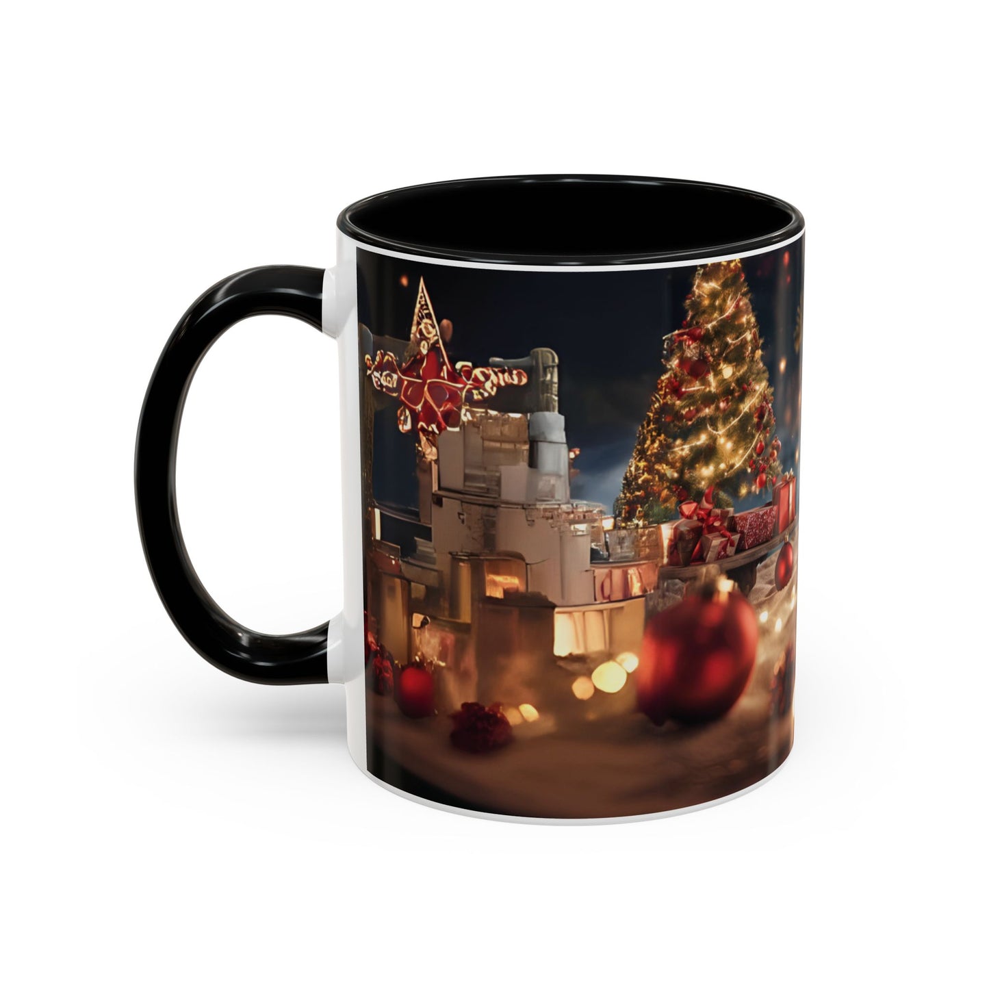 Festive Holiday Accent Coffee Mug - 11oz Christmas Design with Lights and Gifts