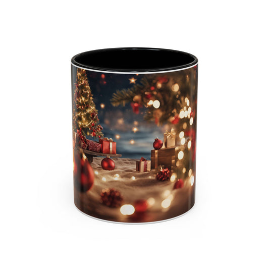 Festive Holiday Accent Coffee Mug - 11oz Christmas Design with Lights and Gifts