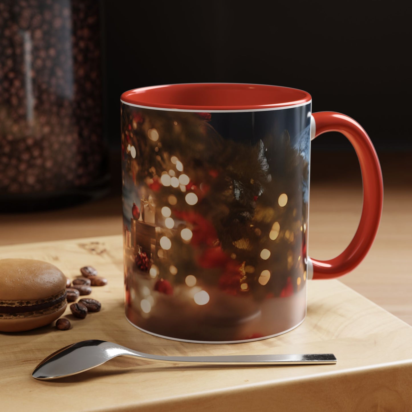 Festive Holiday Accent Coffee Mug - 11oz Christmas Design with Lights and Gifts