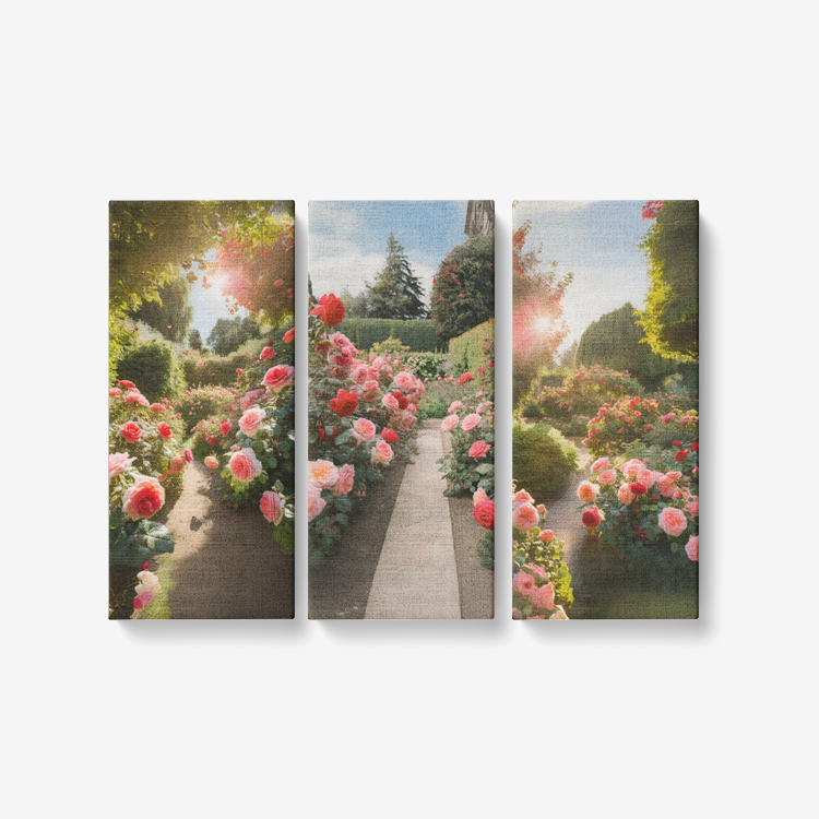 Rose Gardens of Life - 3 Piece Canvas Wall Art