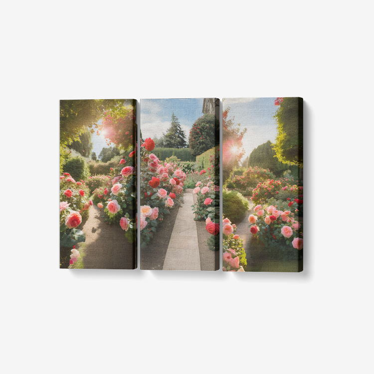 Rose Gardens of Life - 3 Piece Canvas Wall Art